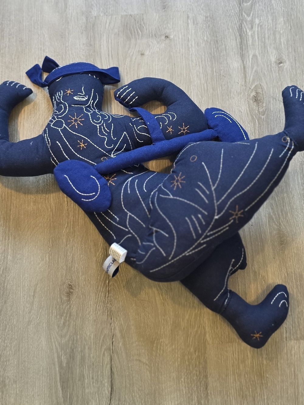 Free People Navy Blue 2022 Haptic Lab Libra Zodiac Celestial Doll Pillow 19"